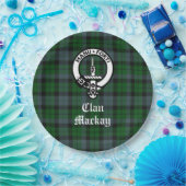 Clan Mackay Crest Badge en Tartan  Papieren Bordje (Feest)