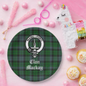Clan Mackay Crest Badge en Tartan  Papieren Bordje (Feest)