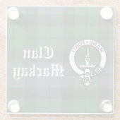 Clan Mackay Crest Badge & Tartaankleurige Aanpasba Glazen Onderzetter (Achterkant)