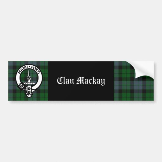 Clan Mackay Crest Badge & Tartan Bumpersticker (Voorkant)