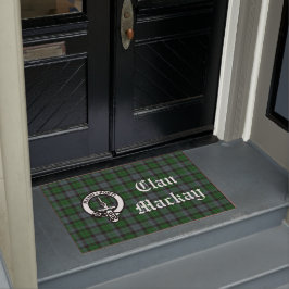 Clan Mackay Crest Badge & Tartan Deurmat