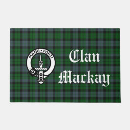 Clan Mackay Crest Badge & Tartan Deurmat