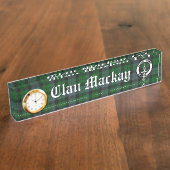 Clan Mackay Crest Badge & Tartan  Naambordje (Zijkant)