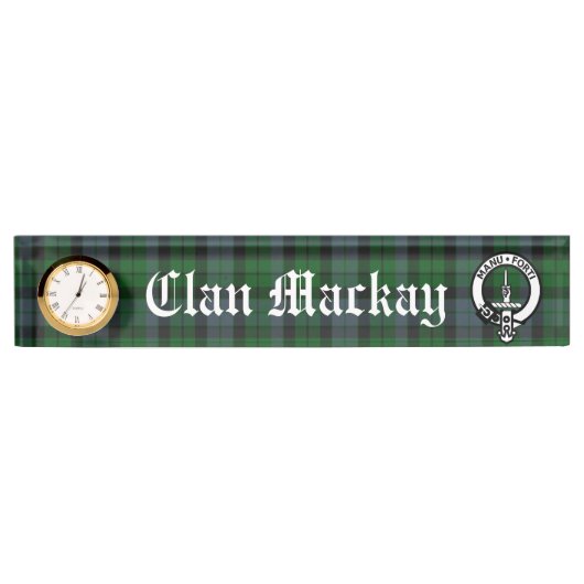 Clan Mackay Crest Badge & Tartan  Naambordje (Voorkant)