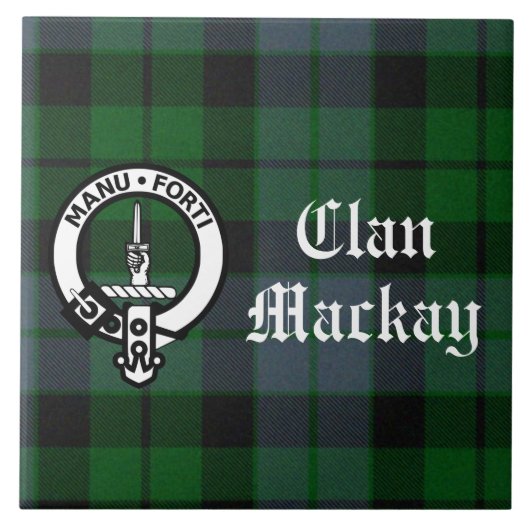 Clan Mackay Crest Badge & Tartan  Tegeltje (Voorkant)
