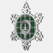 Clan MacKay Crest & Dress Tartan Tin Sneeuwvlok Ornament (Rechts)