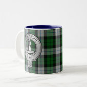 Clan MacKay Crest & Dress Tartan Tweekleurige Koffiemok (Voorkant links)