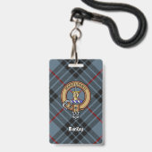 Clan MacKay Crest over Blue Tartan Badge (Voorkant met koord)