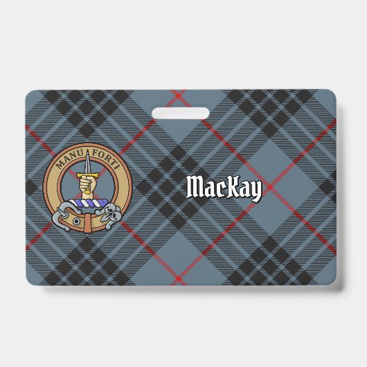 Clan MacKay Crest over Blue Tartan Badge (Voorkant)