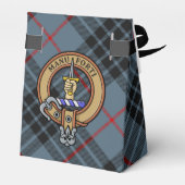 Clan MacKay Crest over Blue Tartan Bedankdoosjes (Achterkant)