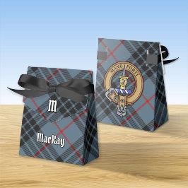 Clan MacKay Crest over Blue Tartan Bedankdoosjes