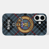Clan MacKay Crest over Blue Tartan Case-Mate iPhone Case (Achterkant (horizontaal))