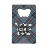 Clan MacKay Crest over Blue Tartan Creditkaart Flessenopener (Achterkant)