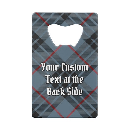 Clan MacKay Crest over Blue Tartan Creditkaart Flessenopener (Achterkant)