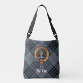 Clan MacKay Crest over Blue Tartan Crossbody Tas (Voorkant)