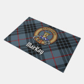 Clan MacKay Crest over Blue Tartan Deurmat (Schuin)