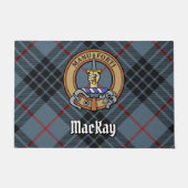 Clan MacKay Crest over Blue Tartan Deurmat (Voorkant)