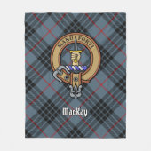 Clan MacKay Crest over Blue Tartan Fleece Deken (Voorkant)