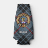 Clan MacKay Crest over Blue Tartan Flesjeskoeler (Voorkant)