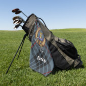 Clan MacKay Crest over Blue Tartan Golfhanddoek (Groen)