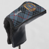 Clan MacKay Crest over Blue Tartan Golfheadcover (3/4 voorkant)