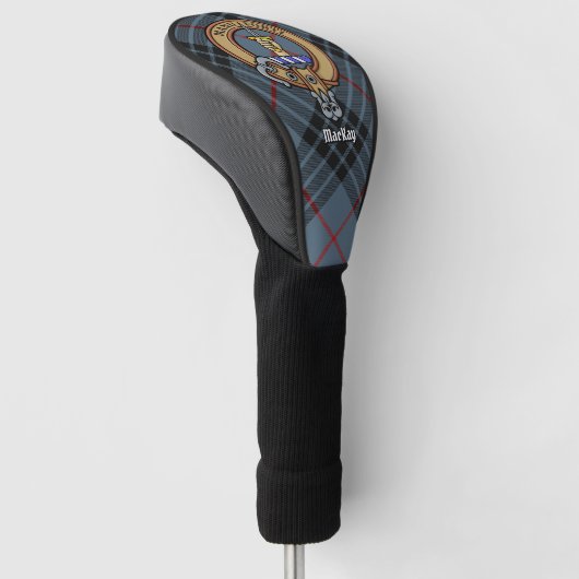 Clan MacKay Crest over Blue Tartan Golfheadcover (Schuin)