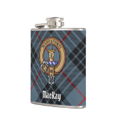 Clan MacKay Crest over Blue Tartan Heupfles (Links)
