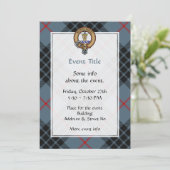 Clan MacKay Crest over Blue Tartan Kaart (Staand voorkant)