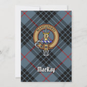 Clan MacKay Crest over Blue Tartan Kaart (Achterkant)
