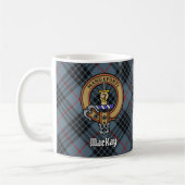Clan MacKay Crest over Blue Tartan Koffiemok (Links)