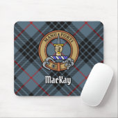 Clan MacKay Crest over Blue Tartan Muismat (Met muis)