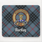 Clan MacKay Crest over Blue Tartan Muismat (Voorkant)