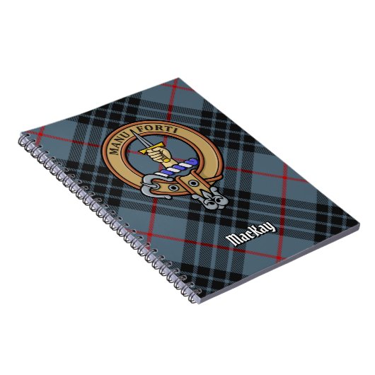 Clan MacKay Crest over Blue Tartan Notitieboek (Rechterzijde)
