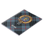 Clan MacKay Crest over Blue Tartan Notitieboek (Linkerzijde)