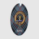 Clan MacKay Crest over Blue Tartan Ornament (voorkant)