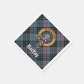 Clan MacKay Crest over Blue Tartan Servet (Hoek)