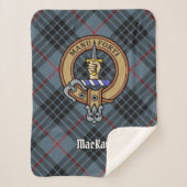 Clan MacKay Crest over Blue Tartan Sherpa Deken (Voorkant)