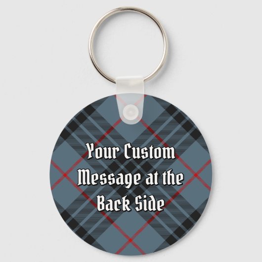 Clan MacKay Crest over Blue Tartan Sleutelhanger (Achterkant)