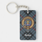 Clan MacKay Crest over Blue Tartan Sleutelhanger (Voorkant)