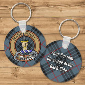 Clan MacKay Crest over Blue Tartan Sleutelhanger