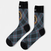 Clan MacKay Crest over Blue Tartan Sokken (Links)