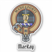 Clan MacKay Crest over Blue Tartan Sticker (Voorkant)
