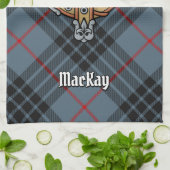 Clan MacKay Crest over Blue Tartan Theedoek (Gevouwen)