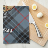 Clan MacKay Crest over Blue Tartan Theedoek (Quarter Fold)