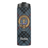 Clan MacKay Crest over Blue Tartan Thermosbeker (Voorkant)