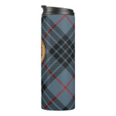 Clan MacKay Crest over Blue Tartan Thermosbeker (Geroteerd rechts)
