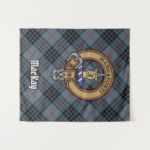 Clan MacKay Crest over Blue Tartan Wandkleed (Voorkant (horizontaal))