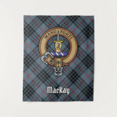 Clan MacKay Crest over Blue Tartan Wandkleed (Voorkant)