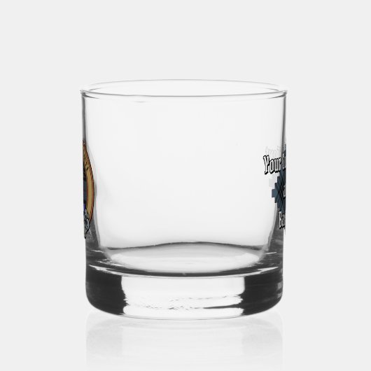Clan MacKay Crest over Blue Tartan Whisky Glas (Links)