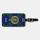 Clan MacKay Crest over Tartan Bagagelabel (Voorkant horizontaal)